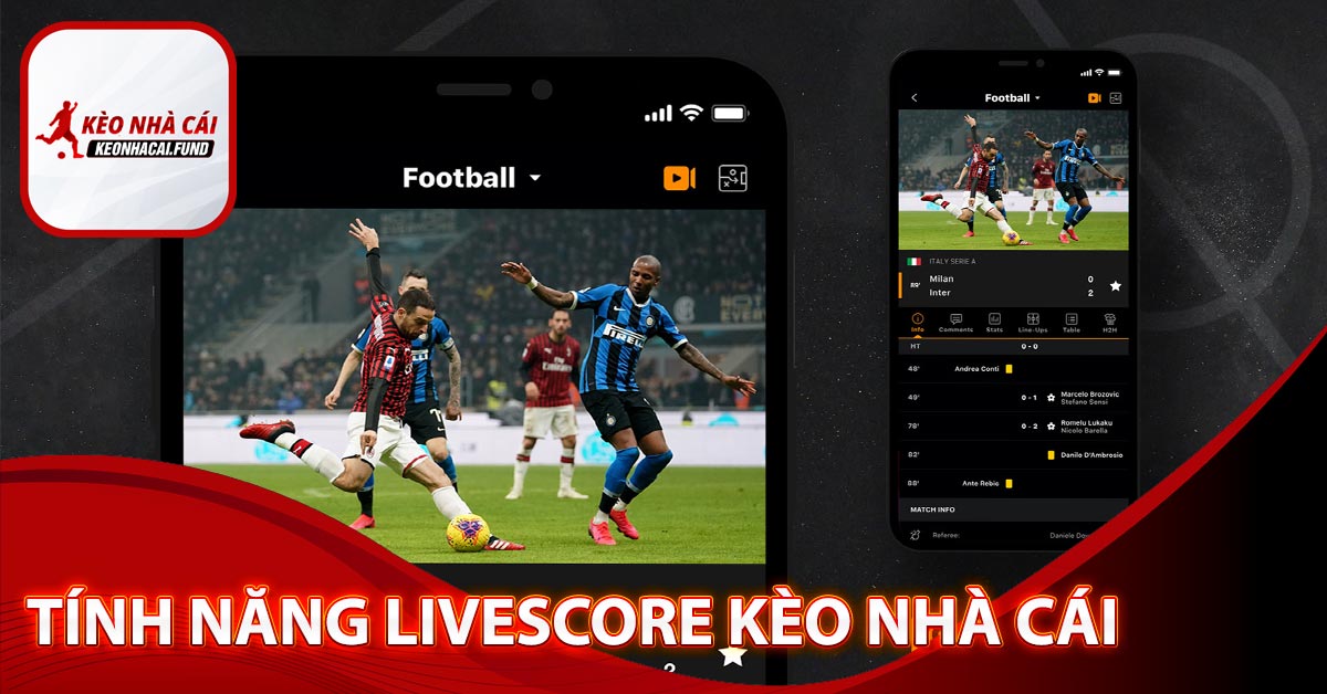 Tính năng livescore kèo nhà cái